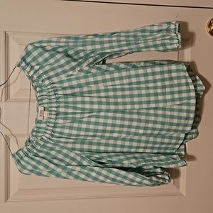 3/$15 - Green and White Checked Top